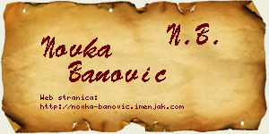 Novka Banović vizit kartica